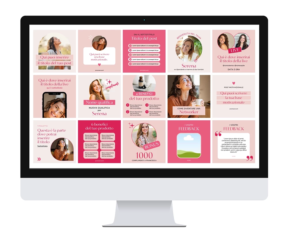 Template canva Rosa Networker Pack